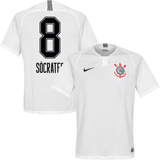 Nike Corinthians Shirt Thuis 2018-2019 + Socrates 8 (Fan Style) - S