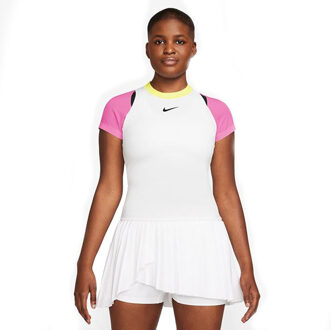 Nike Court Advantage Tennis Polo Dames L/40. Wit dessin