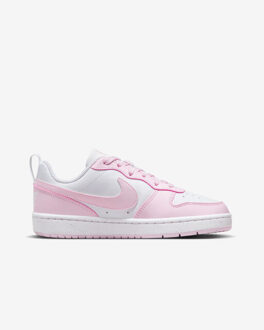 Nike court borough low recraft sneakers wit/roze kinderen - 37,5