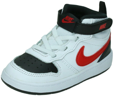 Nike court borough mid 2 sneakers wit/rood baby kinderen - 23,5
