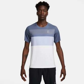 Nike Court Dri-Fit Advantage Print T-shirt Heren-Blaugrau blauwgrijs - XXL