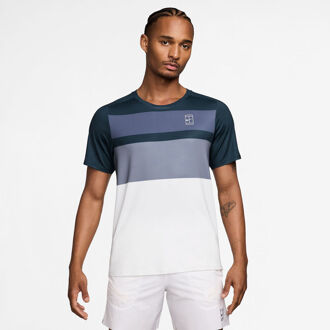 Nike Court Dri-FIT Advantage Print T-shirt Heren blauw - S,M