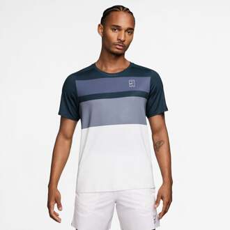 Nike Court Dri-FIT Advantage Print T-shirt Heren blauw - S