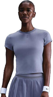 Nike Court Dri-FIT Advantage T-shirt Dames-blaugrau,blauw-grijs - L