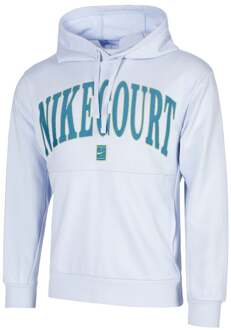 Nike Court Dri-Fit Fleece Heritage Sweater Met Capuchon Heren-Lichtgrijs,Petrolblauw - L
