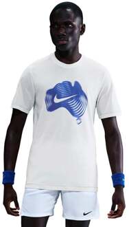 Nike Court Dri-Fit T-shirt Heren-crème, blauw - XS