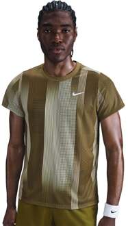 Nike Court Dri-Fit Victory Print T-shirt Heren-Olijf - M