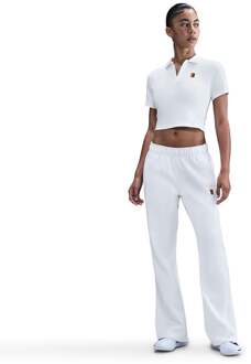 Nike Court Heritage Crop Polo Dames-Wit - XS