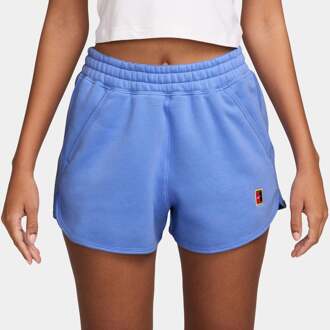 Nike Court Heritage Fleece Mid Rise Shorts Dames-Blauw