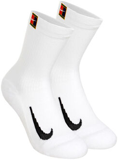 Nike Court Multiplier Cushioned Tennissokken Verpakking 2 Stuks-Wit,Zwart - 42-46