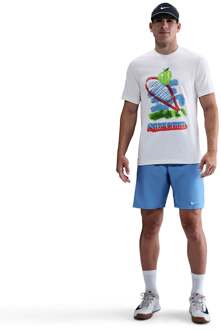 Nike Court T-shirt Heren-Wit,Veelkleurig - L