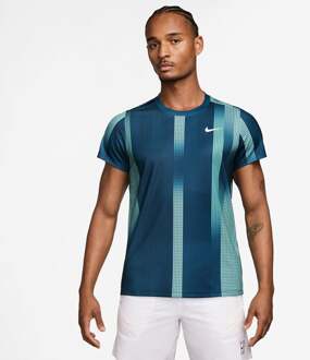Nike Court Victory Dri-Fit Print T-shirt Heren petrolblauw - XL