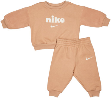 Nike Cozy Comfort Trainingspakken Baby - Bruin - Maat 74 - 80 CM - Katoen Fleece Brown