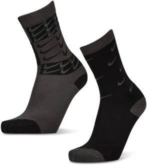 Nike Crew 2 Pack Sokken Unisex - Grijs - Maat 38 - 42 Grey