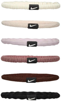 Nike Dames flex haarbandjes (set van 6) Beige - One size