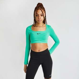 Nike Dance Cropped Longsleeve - Dames T-shirts Green - XS