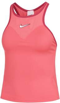 Nike Dri-Fit Court Slam Solid Tanktop Dames-Koraal,Donkerrood - L