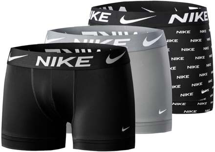 Nike Dri-FIT Essential Micro Trunk Boxershort Verpakking 3 Stuks Heren-Zwart,Grijs - XXL