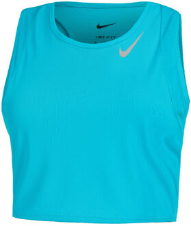 Nike Dri-Fit Fast Crop Hardloopshirt Dames-Turkoois - XL