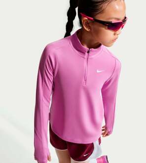 Nike Dri-Fit Half-Zip Longsleeve Meisjes-mauve, wit - XS