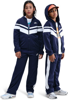 Nike Dri-fit Hooded Tracksuit Trainingspakken Kinder - Blauw - Maat 158 - 170 CM - Katoen Jersey Blue