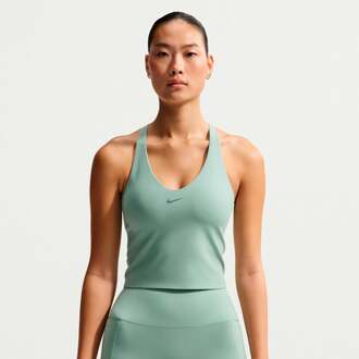 Nike Dri-Fit Medium Support Tanktop Dames grijsgroen - XL