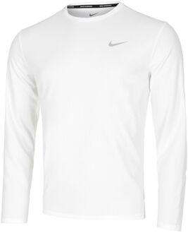 Nike Dri-Fit Miler Dri-Fit Miler UV Hardloopshirt Heren wit - S,XL