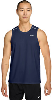 Nike Dri-FIT Miler Singlet Heren donkerblauw - XL