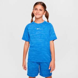Nike Dri-FIT Multi Heather T-shirt Kinderen-blauw, wit - XS