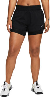Nike Dri-FIT One 2in1 3'' Short Dames zwart/wit - XL
