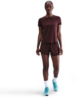 Nike Dri-Fit One Mid Rise 2in1 3in Shorts Dames donkerrood - L