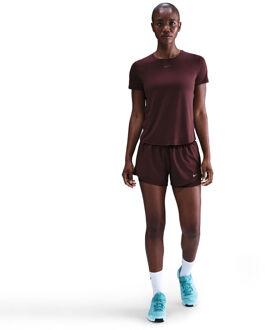 Nike Dri-Fit One Mid Rise 2in1 3in Shorts Dames donkerrood - XL