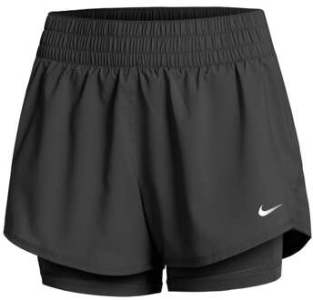 Nike Dri-Fit One MR 2in1 Shorts Dames-Zwart - XL