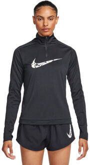 Nike Dri-FIT One Swoosh Half-Zip Longsleeve Dames zwart/wit - XL