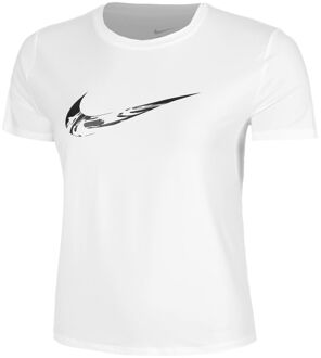 Nike Dri-Fit One Swoosh Hardloopshirt Dames-Wit - XL