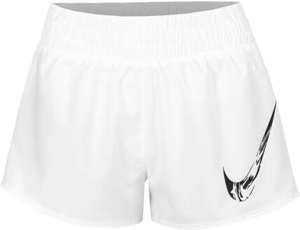 Nike Dri-Fit One Swoosh Hardloopshorts Dames-Wit - XXS,XS,S,M,L,XL