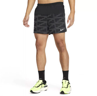 nike dri-fit run division challenger hardloopshort zwart/zilver heren - XL