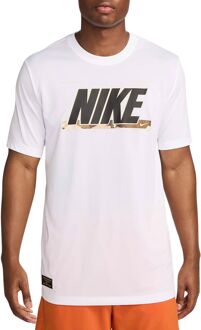 Nike Dri-FIT Shirt Heren wit - zwart - bruin - M