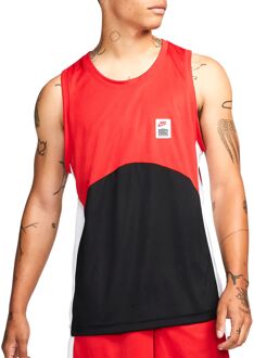 Nike Dri-FIT Starting 5 Top Heren rood - zwart - wit - M