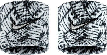 Nike Dri-Fit Swoosh Classic Print Wristband 2-Pack zwart - ONE-SIZE