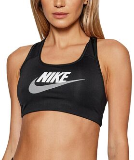 Nike Dri-FIT Swoosh Futura Bra - Medium Support Sportbeha Zwart - XS