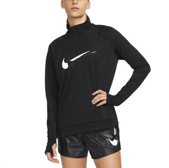 Nike Dri-FIT Swoosh Run Half-zip Top - Dames Hardloopshirt Zwart - L