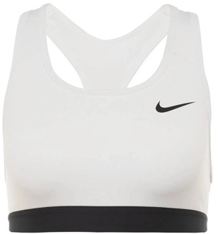 Nike Dri-FIT Swoosh Vrouwen Sportbeha - White/Black/Black - Maat XL
