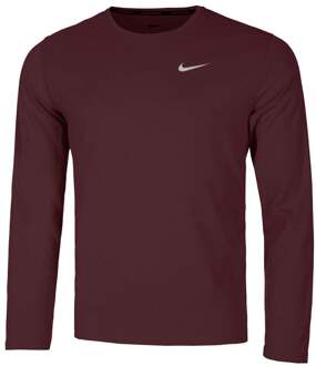 Nike Dri-Fit UV Miler Hardloopshirt Heren wijnrood - XL
