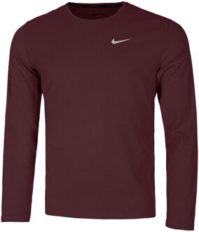 Nike Dri-Fit UV Miler Hardloopshirt Heren wijnrood - XXL