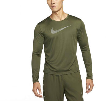 Nike dri-fit uv run division miler hardlooptop groen heren heren donker groen - L