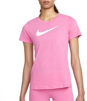 Nike Dry DFC Crew Shirt Dames roze - wit - L