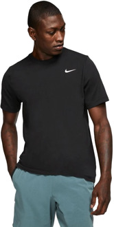 Nike Dry Tee Crew Solid Sportshirt Heren - Black/(White) - Maat XL