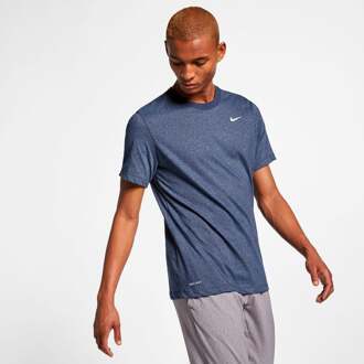 Nike Dry Tee Crew Solid Sportshirt Heren - Obsidianheather/(Matte Silver) - Maat XL