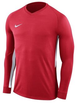 Nike Dry Tiempo Premier LS Shirt - Voetbalshirt Rood - XXL
